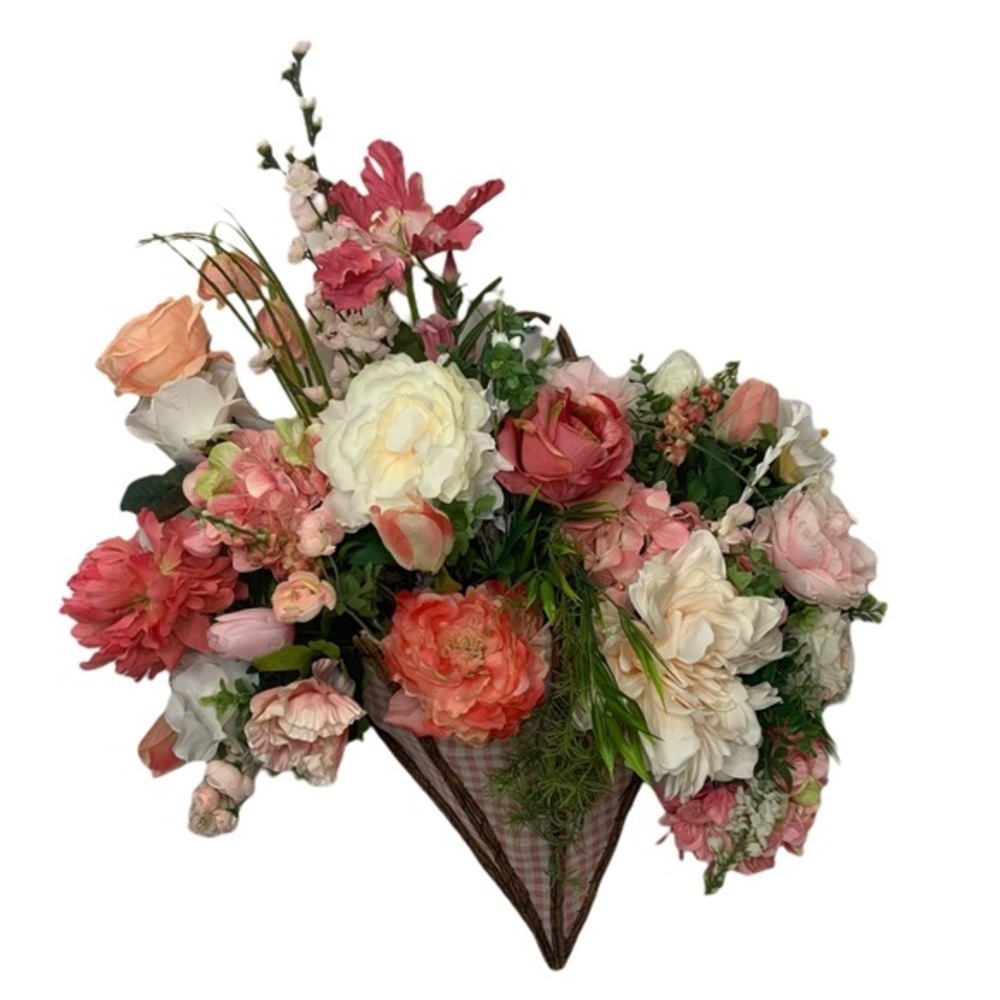 New Spring Year Round Designer Unique Pink Umbrella Door Wall Wreath Home Decor - Picture 13 of 13